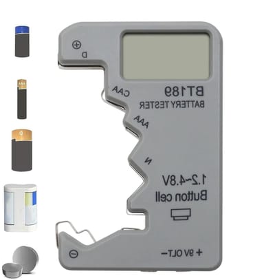 Batterijtester - Laadniveaucontrole - Energiebesparing Thuis - Draagbaar Analyseapparaat - 10 x 7 x 2 cm - Zwart