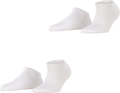 Esprit Uni 2-Pack kort eenkleurig katoen multipack sneakersokken enkelsokken dames wit - maat 35-38