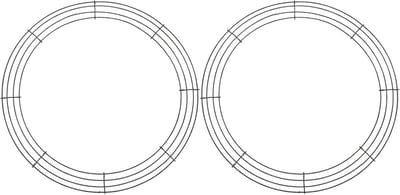 Draadkrans Ringen Frame voor Voordeur - 2 Stuks voor Nieuwjaar, Valentijn, Kerst, en Lente Decoratie - 40,5 cm