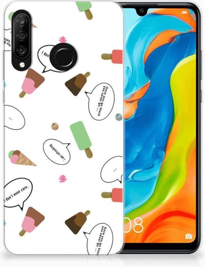 Back Cover voor Huawei P30 Lite Siliconen Case IJsjes