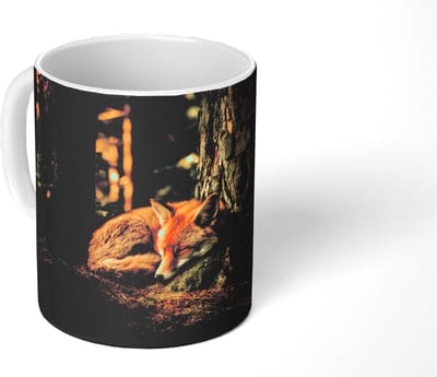 Mok - Koffiemok - Vos - Bos - Slapen - Mokken - 350 ML - Beker - Koffiemokken - Theemok