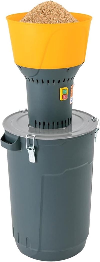 Elektrische graanmolen - Broodmolen - Grote hoeveelheden malen - Krachtige 1300W motor - 60 liter container - Oranje