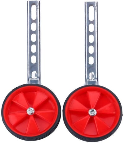 Dailygoods- Stabilisatorwielen Universeel - Fiets Trainingswiel - Veilig Fietsondersteuningswieltjes - Verstelbaar - Stabiele Metalen Beugel - Geschikt voor 12-20 Inch - Trainingswielen