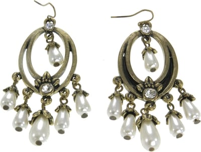 Behave - Oorhangers vintage design - parels en steentjes - nikkelvrij