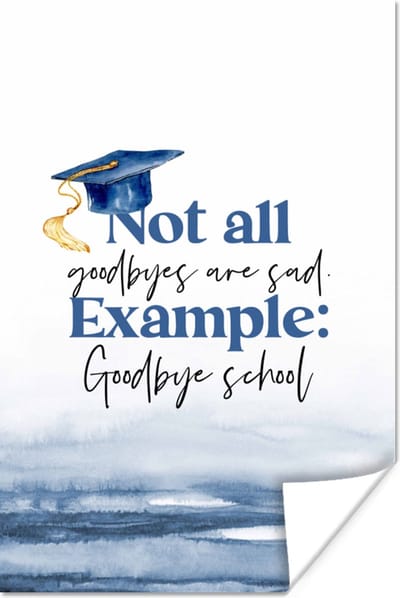 Poster Afgestudeerd - Diploma - Studenten - Spreuken - 120x180 cm XXL