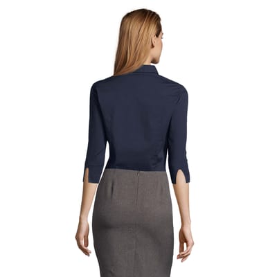SOLS Dames/Dames Stretch 3/4 Mouwen Blouse (Donkerblauw)