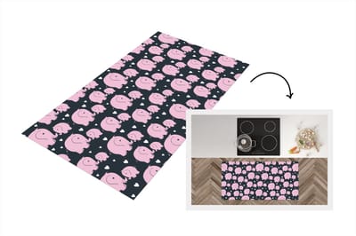 Keukenloper - Loper keuken - Olifant - Hart - Patroon - 120x60 cm - Keukenloper vinyl