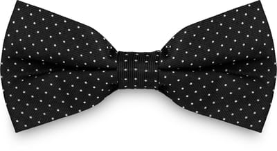 Zwarte Zijden Vlinderdas met Polkadots