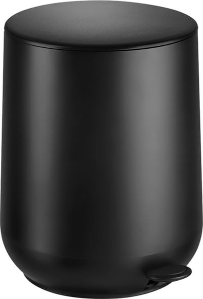 HÜSQ Skändi Prullenbak 5 Liter - Soft-close Pedaalemmer - kleine Vuilnisbak voor Toilet, Badkamer, Keuken of Kantoor - Afvalbakje - Vuilbak in mat zwart