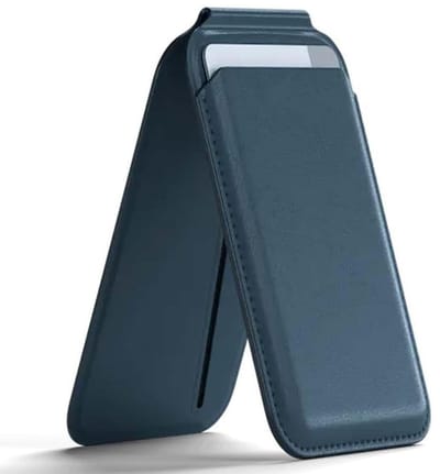 Magnetische Kaarthouder Geschikt Voor iPhone Magsafe - Verstelbare Wallet Card Holder - Portemonnee - Pasjeshouder - voor iPhone 12 / 13 / 14 / 15 / 16 / 17 / PRO / PRO MAX - blauw