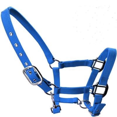 Halsband voor paarden met dubbele laag en fleece trim, verkrijgbaar in blauw, rood en zwart, diverse maten beschikbaar