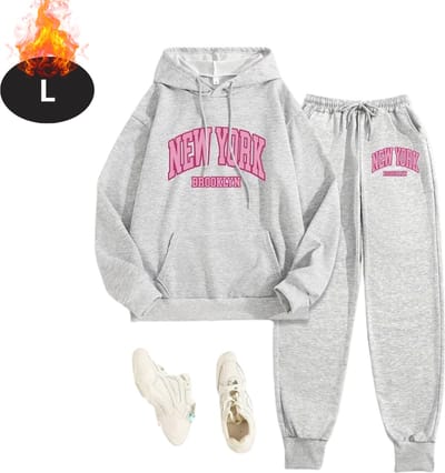 Nivard Joggingpak - Huispak - Volwassenen - Trainingspak - Comfortabel - Joggingsbroek - Tracksuit - Dames - Winter - Grijs - L