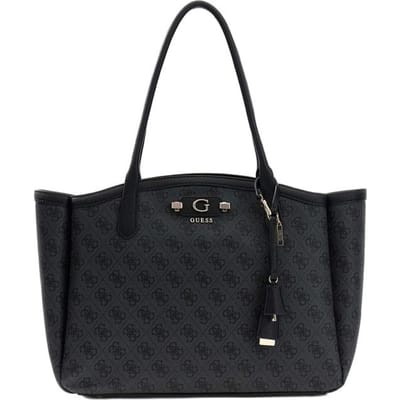 GUESS schoudertas Lindsey Tote Coal Logo donkergrijs