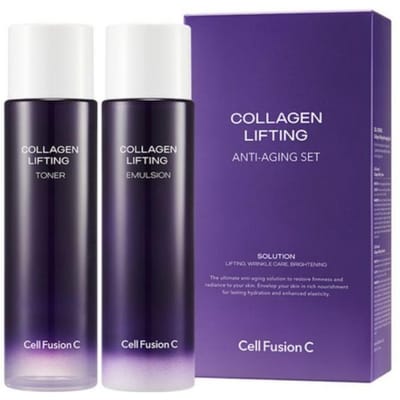Cell Fusion C Ensemble de Soins Raffermissants Anti-Âge au Collagène | Tonique 150ml + Émulsion 150ml