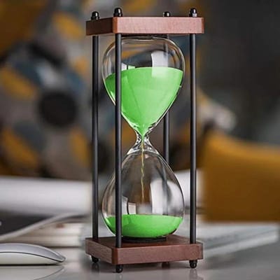 Nieuwe Grote Zandloper Timer 60 Minuten, Metalen Zandloper Zandloper Klok, Tijdmanagement Hulpmiddelen voor Keuken Thuis Kantoor Bureau Decor groen