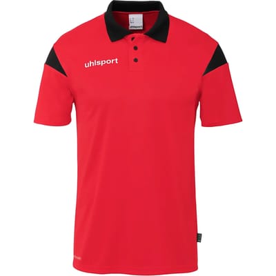 Uhlsport Squad 27 Polo Kinderen - Rood / Zwart | Maat: 140