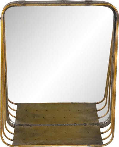 Clayre & Eef Spiegel 26x32 cm Koperkleurig Metaal
