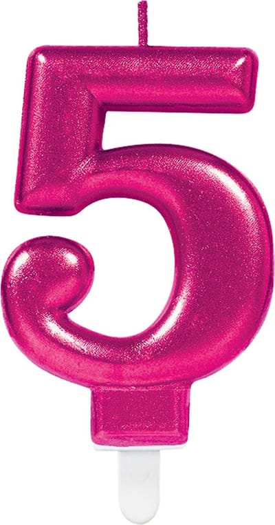 Amscan by Riethmuller - Riethmüller - Verjaardagskaars 5 Sparkling Celebrations Pink