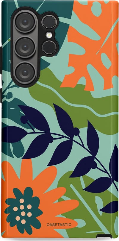 Casetastic Hoesje Geschikt voor Samsung S23 Ultra - Stijlvolle Beschermende Duo-layer Case - Wildbloei