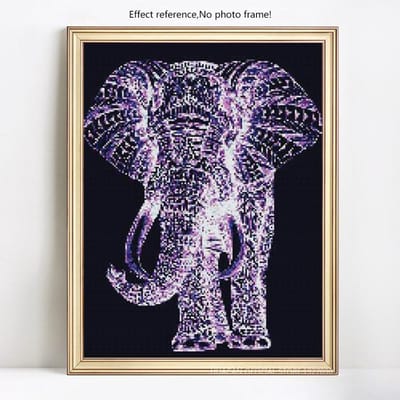 Diamant schilderij olifant kruissteek hars dier mozaïek strass volledige ronde diamant borduurwerk 20X30CM gray