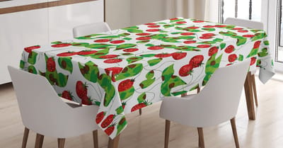 ABAKUHAUS Tafelkleed Fruits – Zomerstemming, groen-wit-rood, 140x240