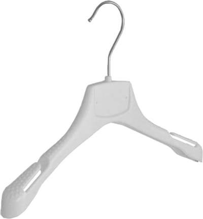 De Kledinghanger Gigant - Mantelhanger - Kostuumhanger - Jassenhanger - Kinderen - MRA32 - 50 Stuks - Kunststof - Wit - Gebogen Model - Schouderverbreding 2,2 cm - Rokinkepingen - 32 cm - Kinderhanger - Kledinghanger - Kleerhanger - MRA-Serie