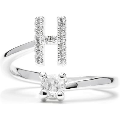 Luxenter Ring met glanzende zirkonia, zilveren afwerking - Alphabet