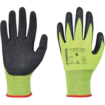 PARKSIDE Werkhandschoenen met latex coating (Geel, 8)