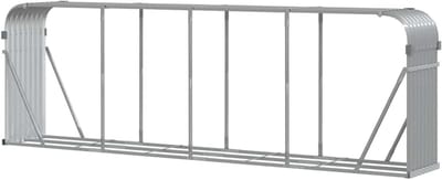 Houten mand - Brandhouthouder - Opslag brandhout - Met wandbevestiging - 300 x 45 x 100 cm - Lichtgrijs