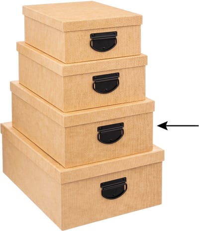 5Five Opbergdoos - opslag box - goudgeel - L35 x B26 x H14 cm - Stevig karton - Industrialbox