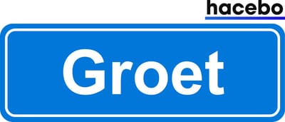 Hacebo - Plaatsnaam Sticker - 29x10 CM - Groet sticker - Verkeersborden sticker - grappige cadeaus - Groet