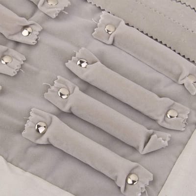 Juwelendoos Rol - Reis Organizer - Sieraden Opbergen - Opvouwbaar Ontwerp - 28.5 x 55.5 cm - Grijs