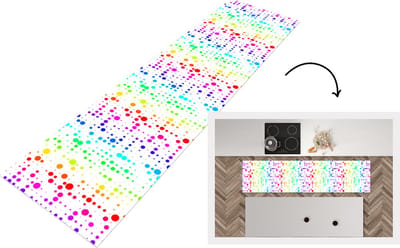 Keukenloper - Loper keuken - Regenboog - Patronen - Confetti - Neon - 200x50 cm - Keukenloper vinyl