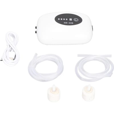 Vistank Zuurstofpomp USB Oplaadbaar Stille Dubbel Gat Mini Aquarium Luchtpomp voor Binnenvissen white