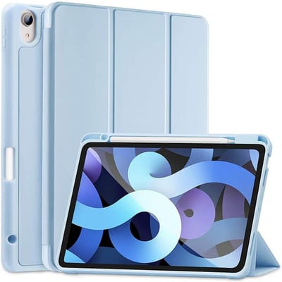 Pour iPad A16 11ème 10ème 9ème 8ème Air 4ème 5ème Génération 10,9 pouces Étui avec Porte-Crayon iPad Pro 11 12,9 13 pouces Tablette Funda Housse iPad A16 11th 11 bleu clair