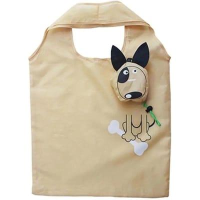 Boodschappentas Brede handgreep Grote opening Opvouwbare milieuvriendelijke tas Muovi Schattige hond Opvouwbare draagbare handtas Voor het dagelijks leven beige