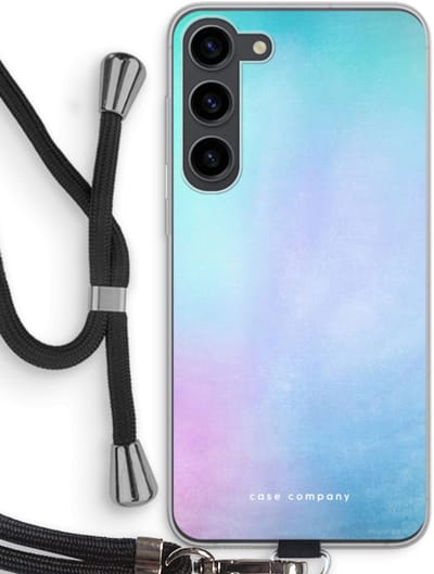 Case Company® - Hoesje met koord geschikt voor Samsung Galaxy S23 Plus hoesje met Koord - Mist pastel - Telefoonhoesje met Zwart Koord - Bescherming aan alle Kanten en Over de Schermrand