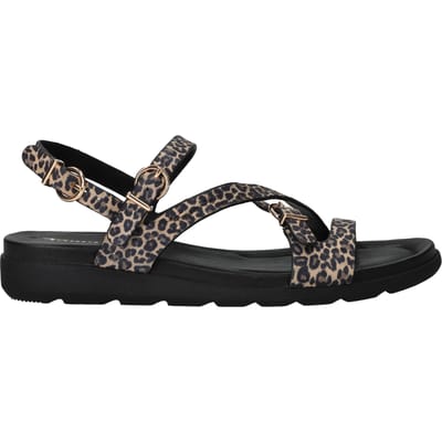 Tamaris Sandalen bruin Panterprint Suède - Maat 37