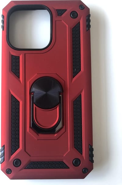 Hybrid Armor Backcover met Kickstand Ring – Geschikt voor Apple iPhone 13 & 14 – Rood