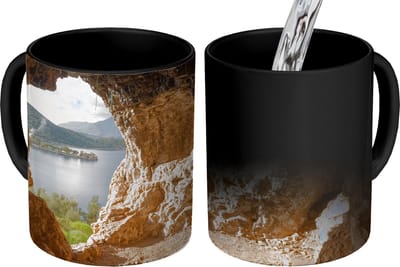 Magische Mok - Foto op Warmte Mokken - Koffiemok - Water - Grot - Natuur - Landschap - Magic Mok - Beker - 350 ML - Theemok