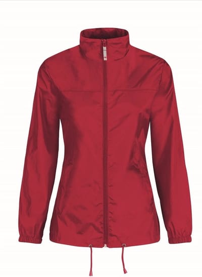 B&C Windbreaker - rood - Sirocco windjas - met capuchon - dames XS Rood