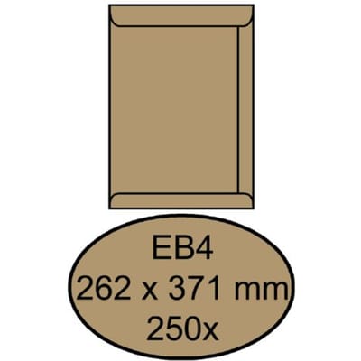 Envelop Quantore akte EB4 262x371mm bruinkraft 250 stuks