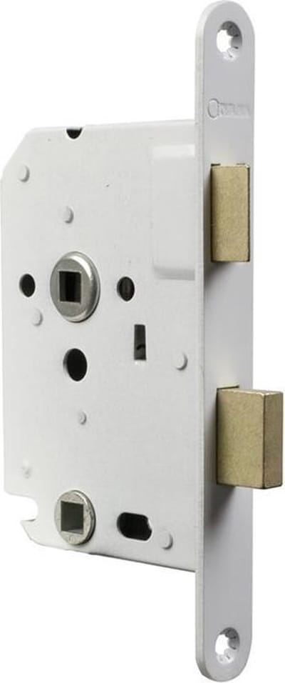 Ivana Binnendeur WC Slot 63x8mm Witte Voorplaat Zonder Sluitplaat