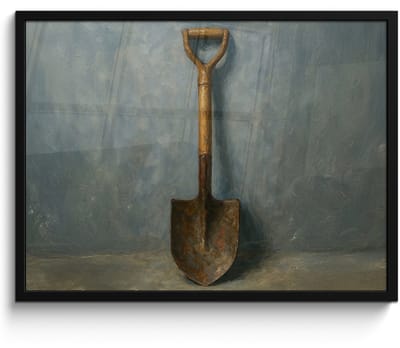 Poster in lijst - Fotolijst 70x50 cm - Posters - Schep - Gereedschap - Schilderij - Posterlijst zwart - Decoratie - Wanddecoratie woonkamer - Muurdecoratie slaapkamer