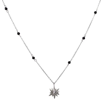 HÕBE – PolarStar Ketting – Sterling Zilver – Gerecycled Zilver –  Kristallen - Collier – Handgemaakte Sieraad – Accessories – Dames Ketting – Karabijnhaaksluiting- Poolster