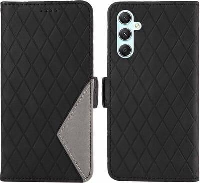 Geschikt voor Samsung Galaxy A25 5G - Schokbestendig - Kaarthouder - Portemonnee Hoesje - Zwart