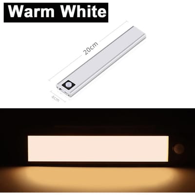 0,8 cm dun USB LED-kastlicht 3 modi PIR bewegingssensor LED-licht zilver oplaadbaar aluminium keukenkast LED-nachtlampje 20 cm / 40 cm 20CM