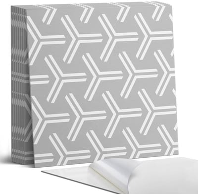 Coloray Plaktegels - Geometrisch pijlpatroon Portugese Tegels - 30 cm x 30 cm - Grijs Plaktegels - 9 stuks - Vierkant PVC Tegels - Plaktegels Keuken - Zelfklevende Vloertegels - Vinyl Tegels Zelfklevend - Zelfklevende Tegels