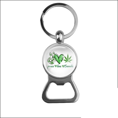 Bieropener Glas - Peace Love Cannabis