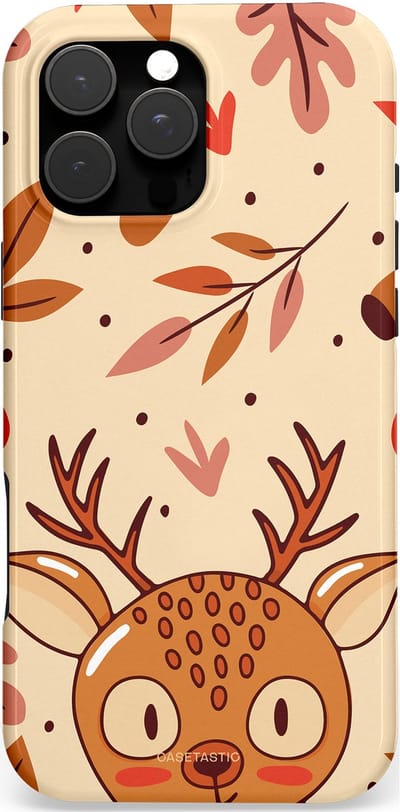 Casetastic hoesje geschikt voor Apple iPhone 16 Pro Max - MagSafe - Dubbellaagse bescherming - Hert in de herfst - Fashion Case - Zand Terracotta Rood